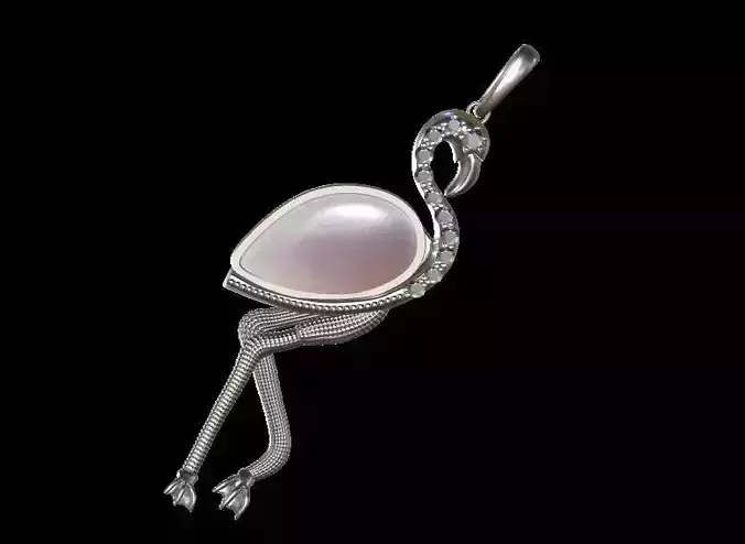 Flamingo Ring earrings Pendant set