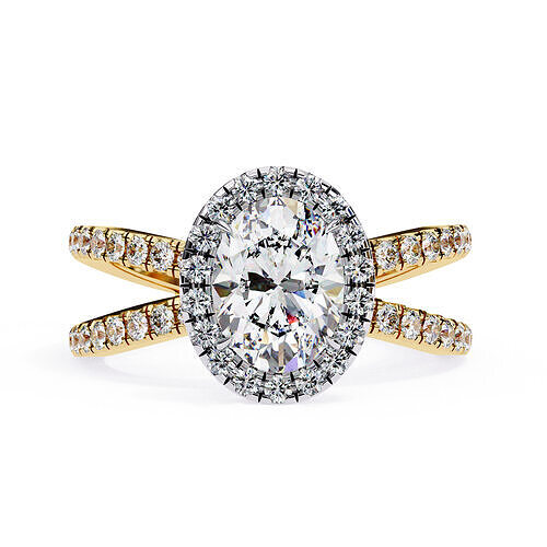 Classic Crisscross Oval diamond halo setting eternity ring  3D print model