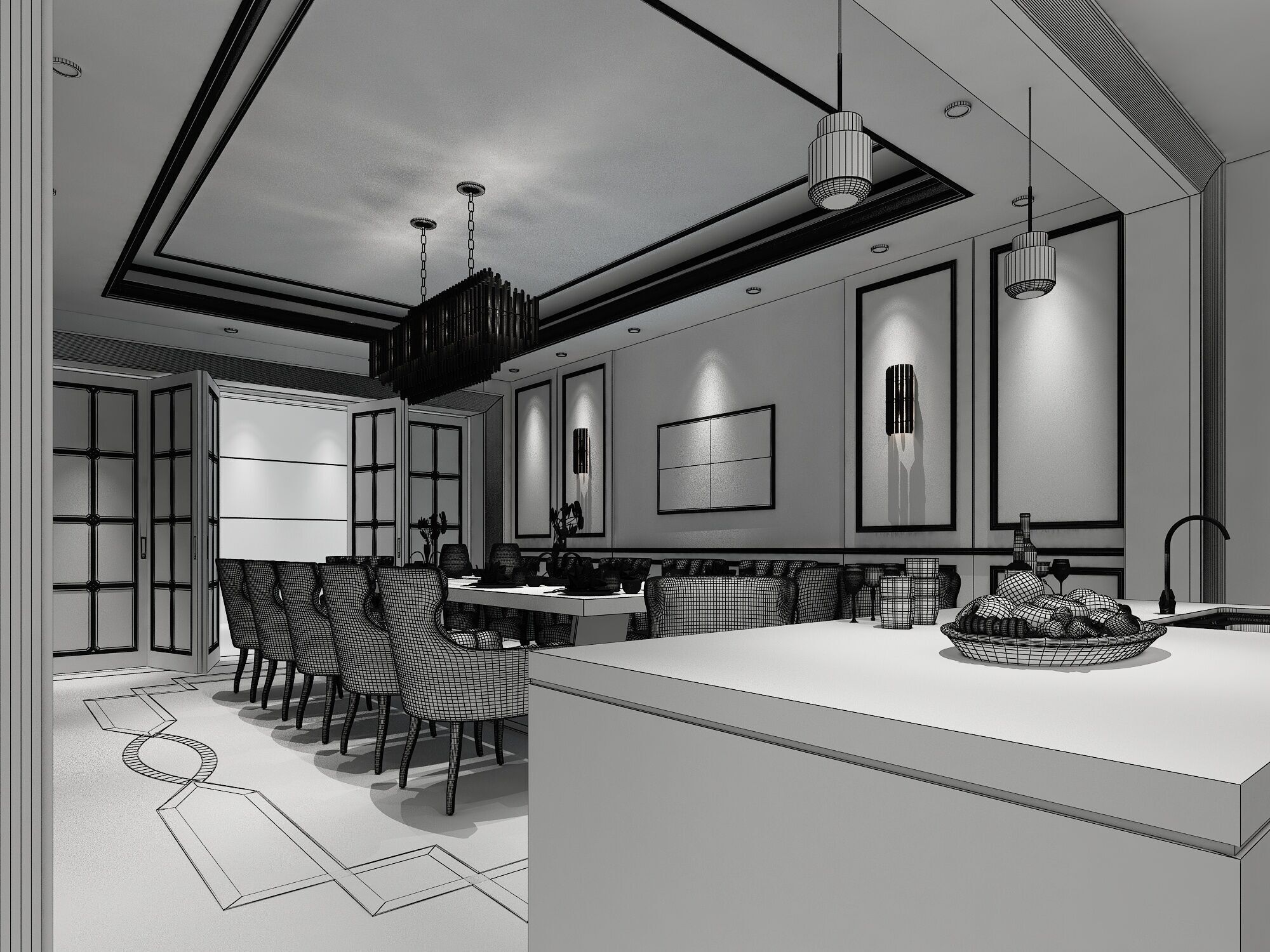 Dining room  3D model_4