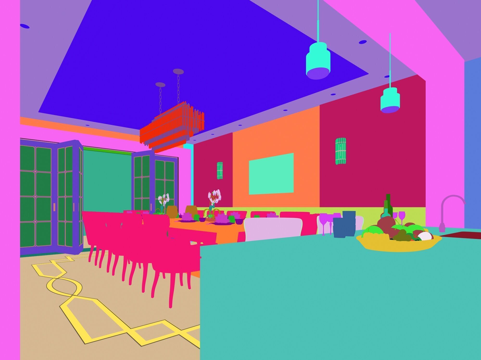 Dining room  3D model_5