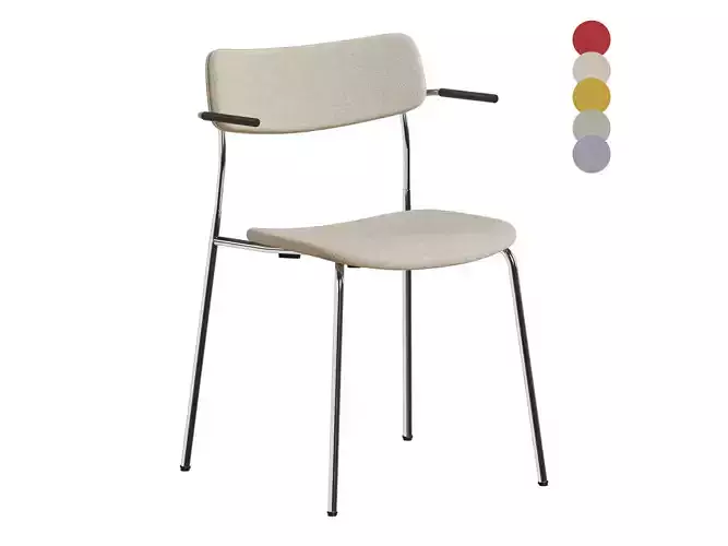 Ella Chair Upholstered Four Leg Base Short Armrests by Martela