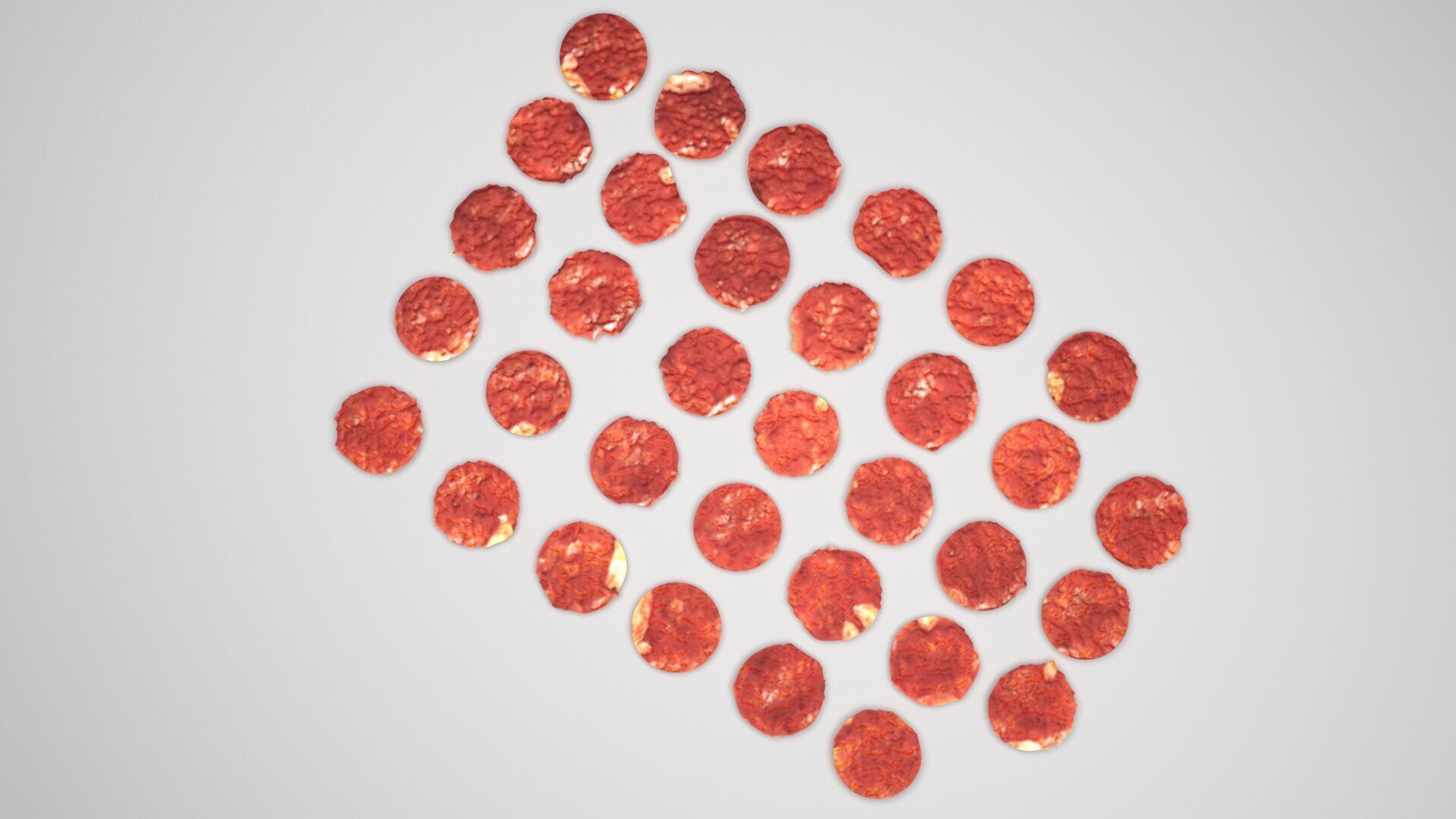 Sliced Mini Pepperonis Set 3D model_1