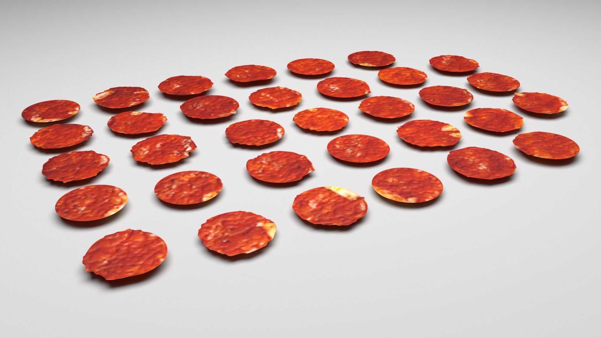 Sliced Mini Pepperonis Set 3D model_4