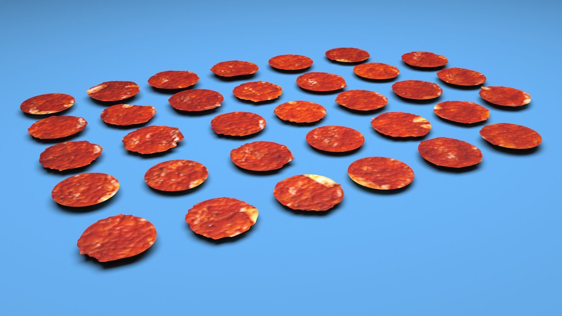Sliced Mini Pepperonis Set 3D model_5