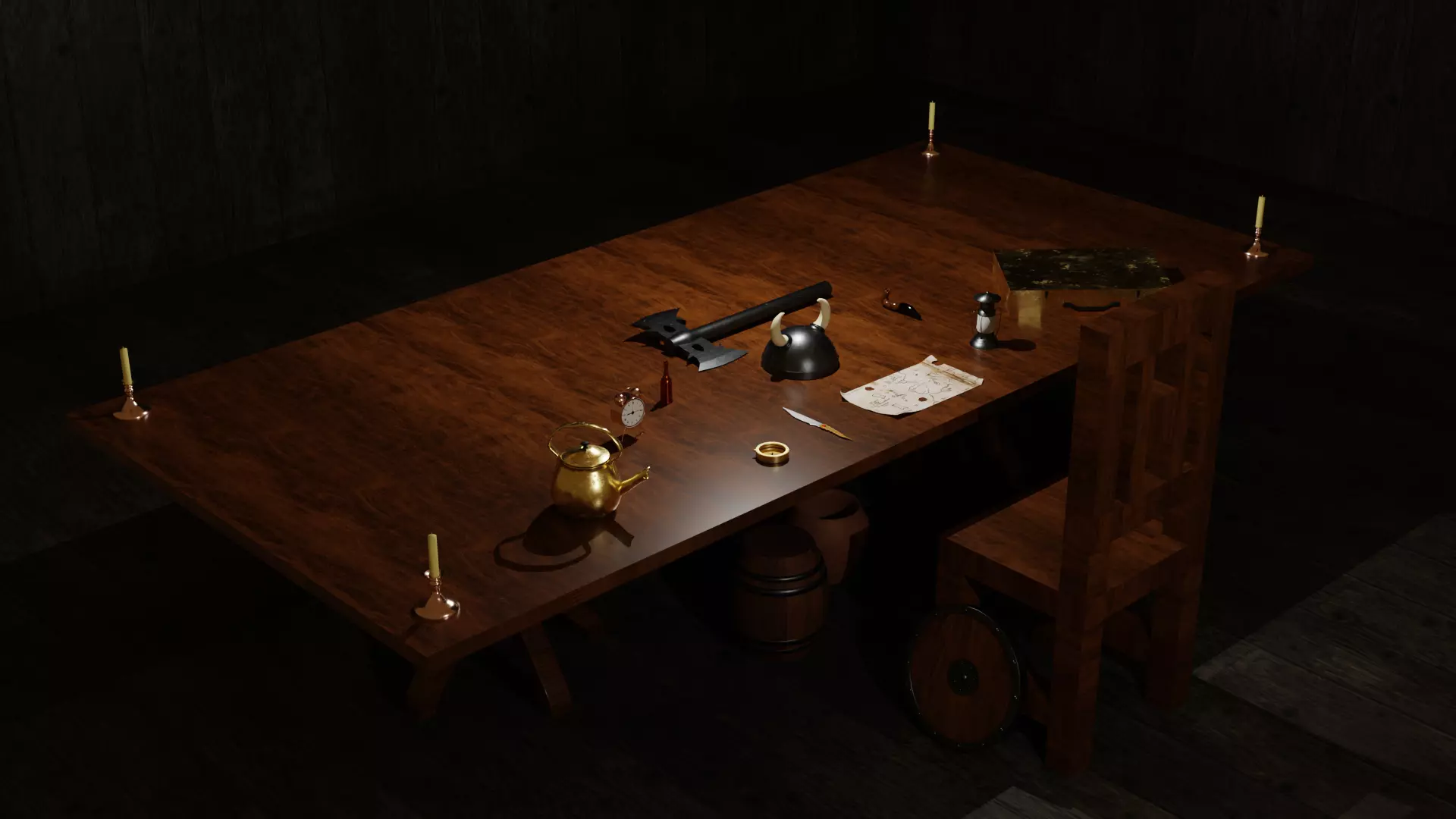 18 Low-Poly Vintage And Antique Props Pack Game Ready 3D Low-poly 3D model_0