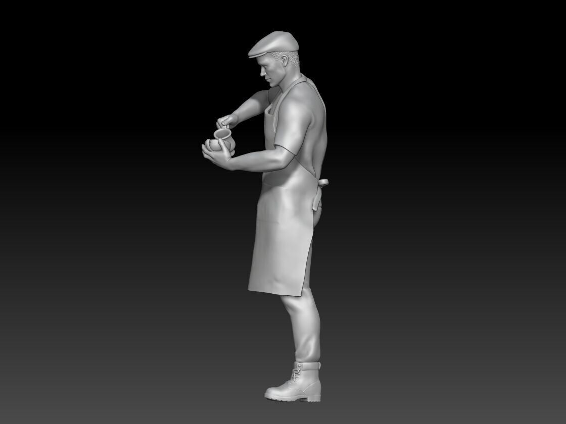 coffee shop boy 3 3D print model_1