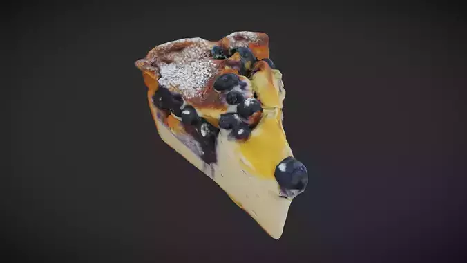 Fruit Cake Slice Low-poly 3D model