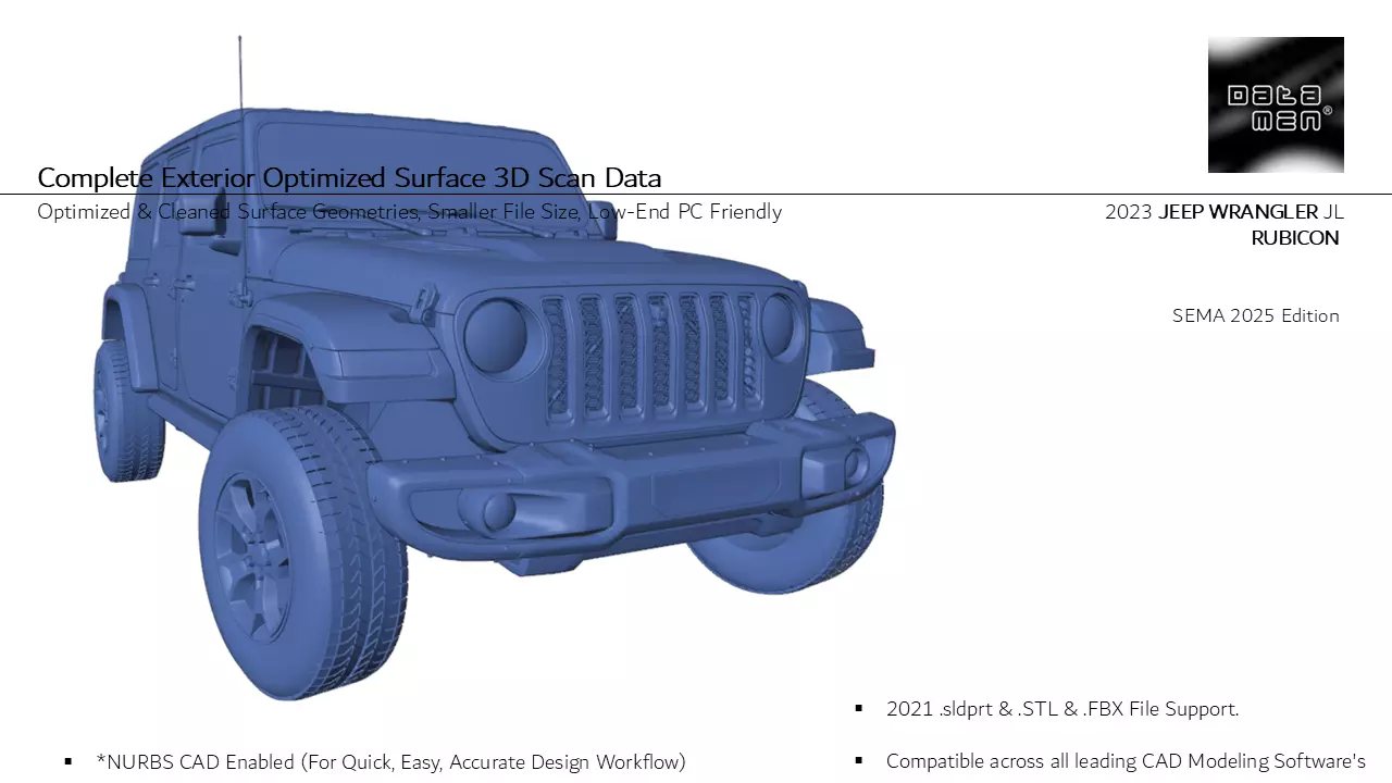 2023 Jeep Wrangler RUBICON JL 3D Scan Surface FBX Data 3D model_0