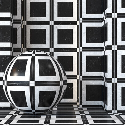 Black and White Tile Flooring 4K - Seamless Texture