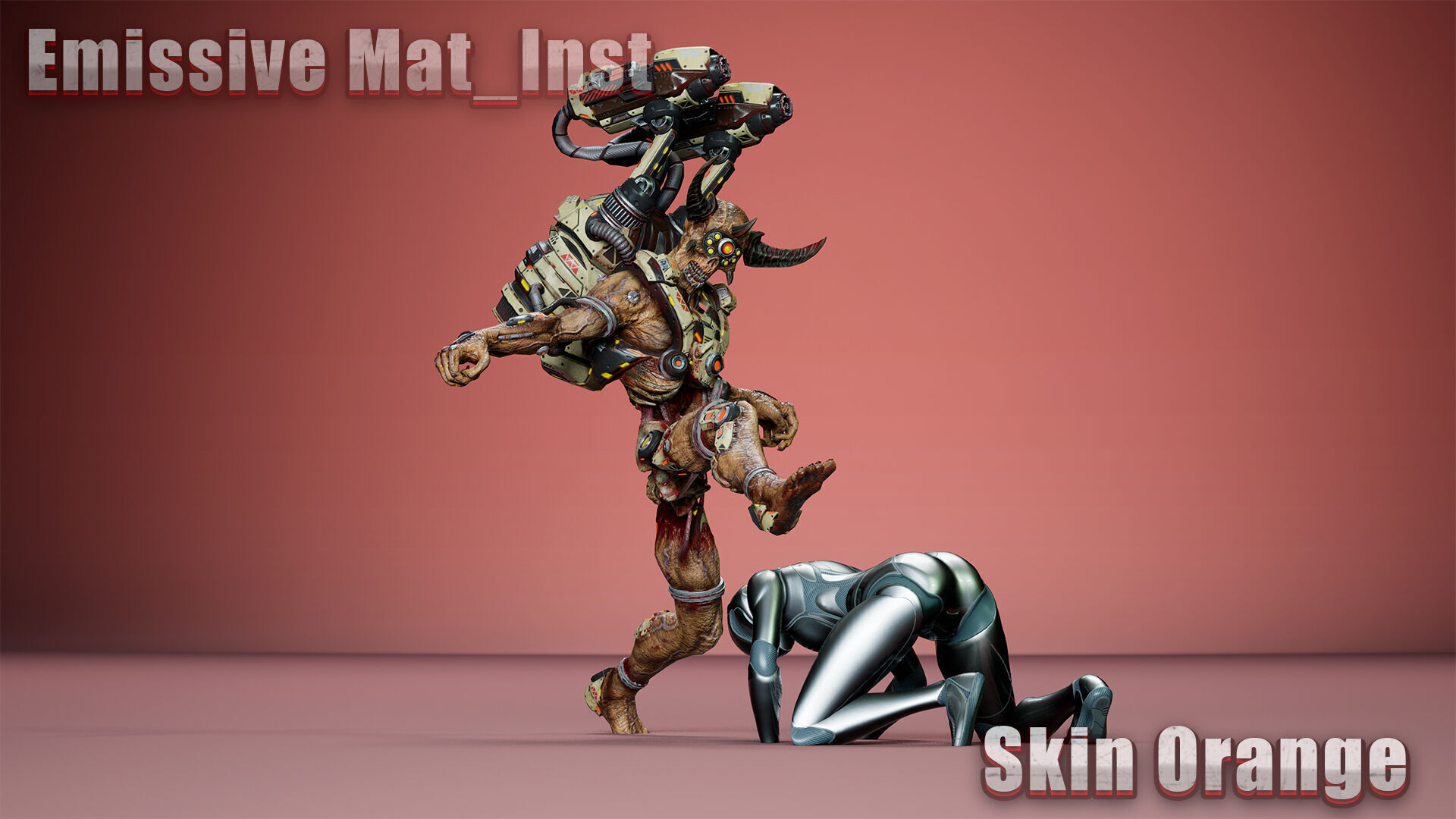 Cyborg Jetpackman Low-poly 3D model_5