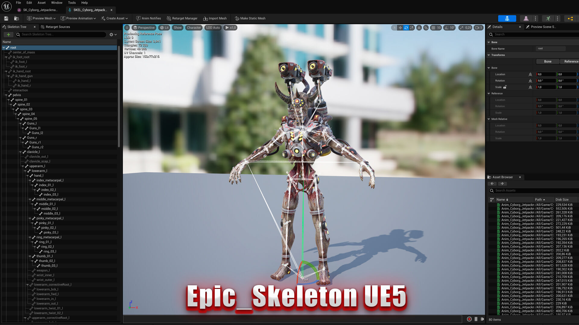 Cyborg Jetpackman Low-poly 3D model_8