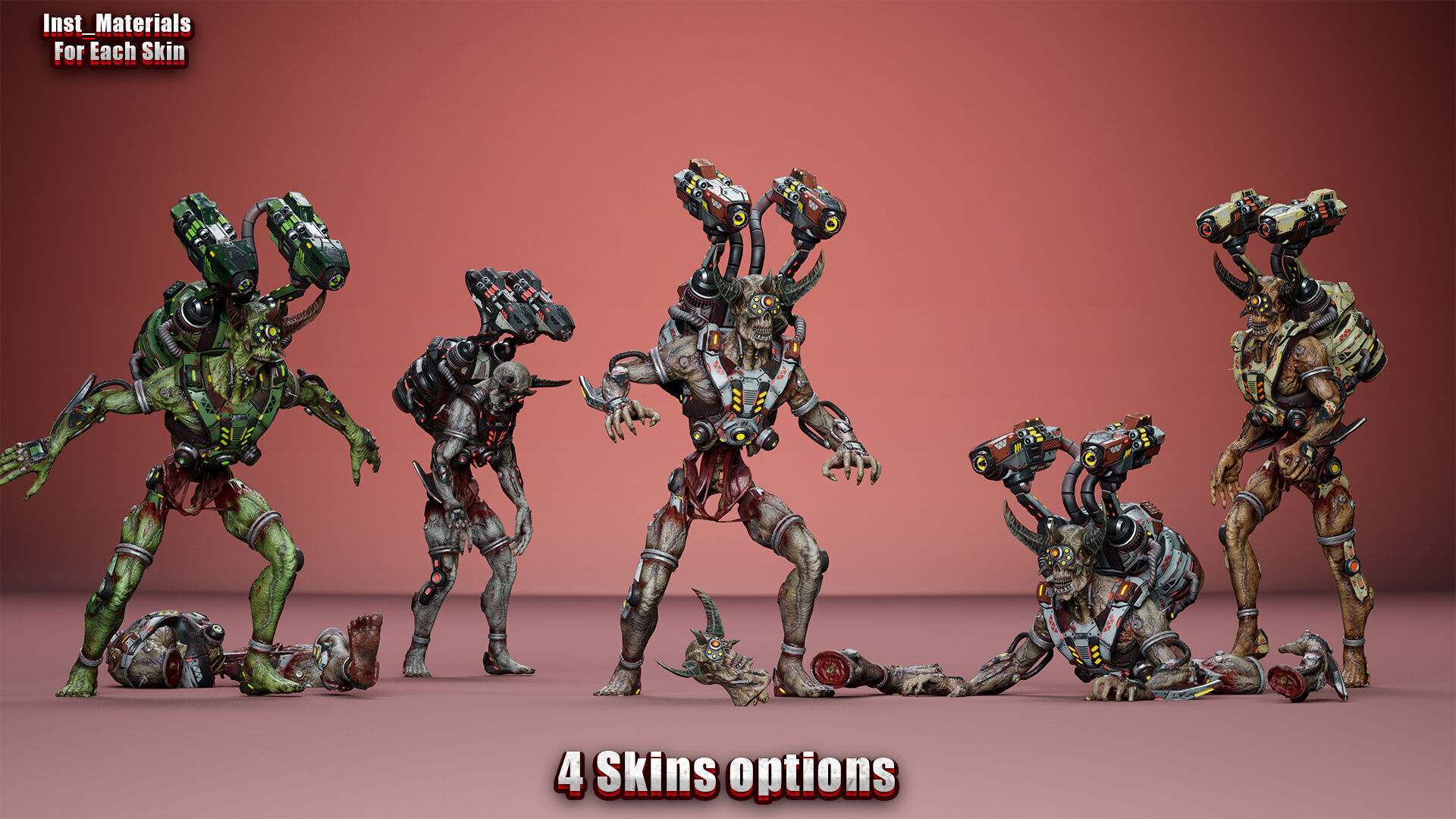 Cyborg Jetpackman Low-poly 3D model_3