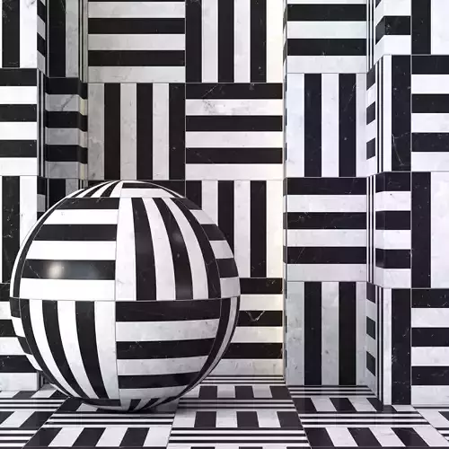 Black and White Tile Flooring 4K - Seamless