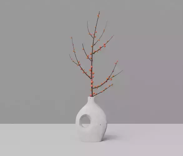 Decorative Faux Flower in Ceramic Pot