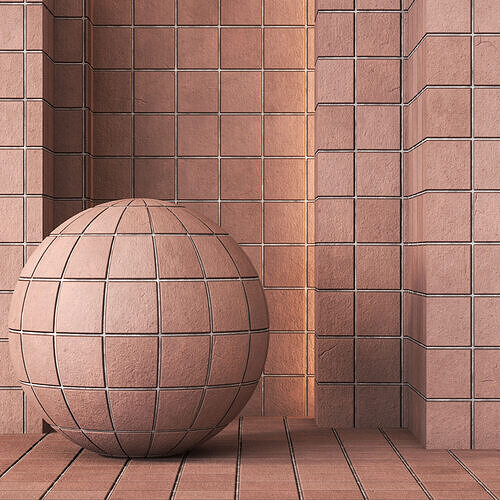 Brick Tile Flooring 4K - Seamless Texture