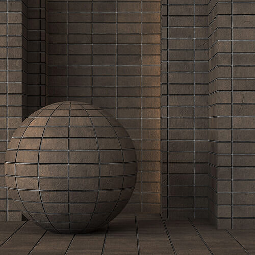 Brick Tile Flooring 4K - Seamless Texture