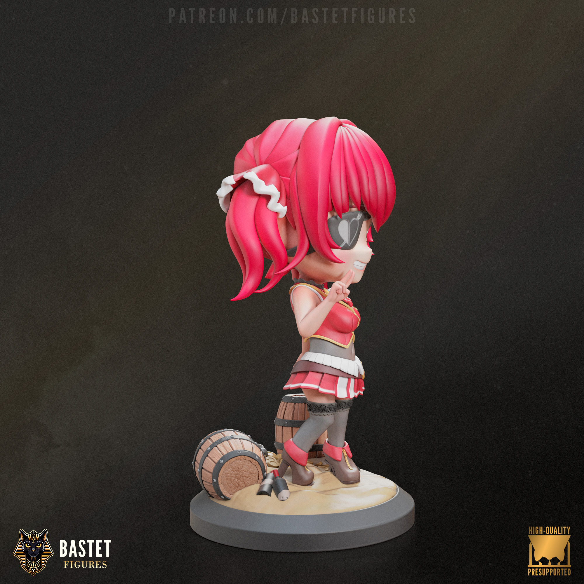 Houshou Marine I Vtuber Chibi 3D print model_3