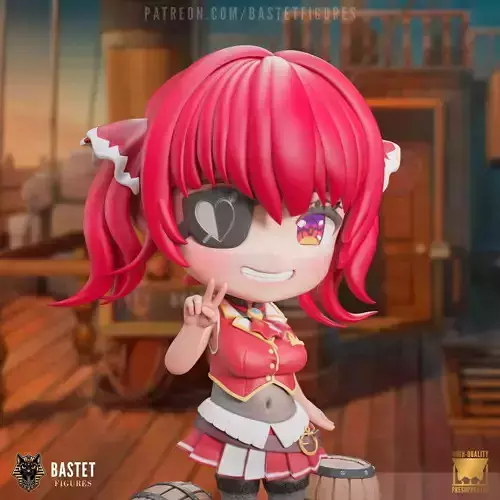 Houshou Marine I Vtuber Chibi 3D print model Houshou Marine I Vtuber Chibi 3D print model