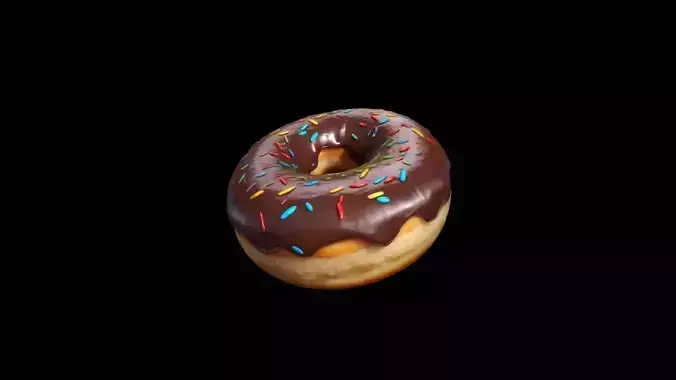 Delicious Chocolate Covered Ring Doughnuts 3d Render