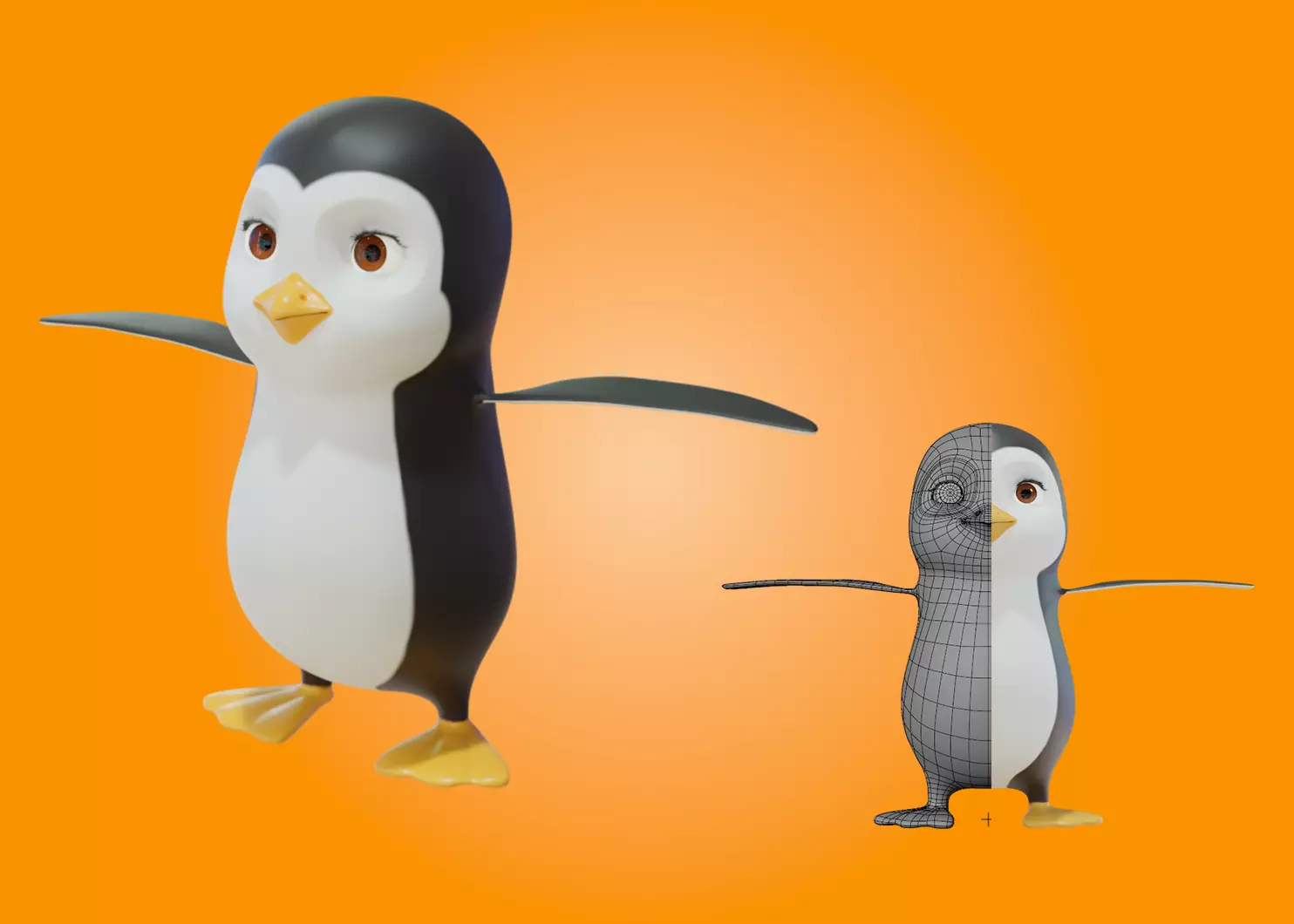 Penguin  3D Character 3D model_0