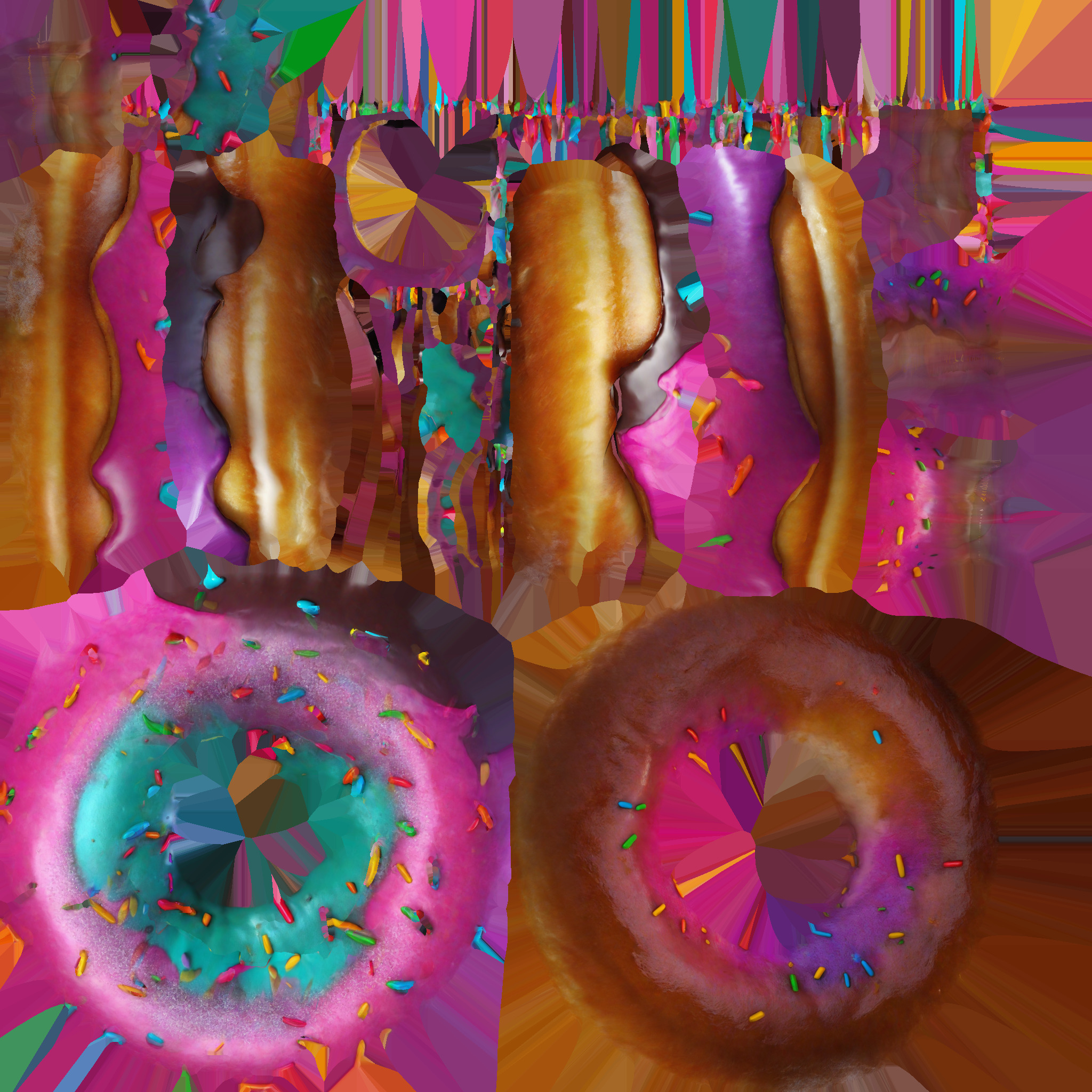 Delicious Chocolate Covered Ring Doughnuts 3d Render 3D model_8