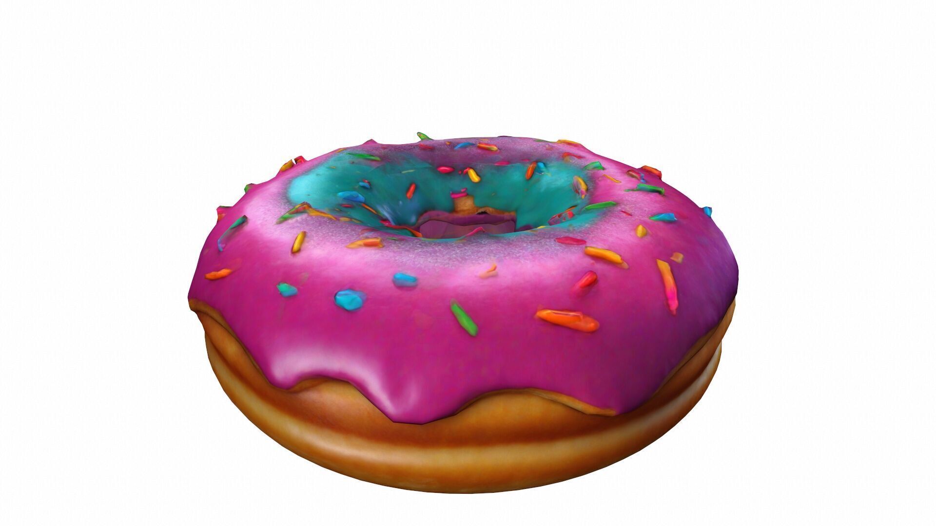 Delicious Chocolate Covered Ring Doughnuts 3d Render 3D model_2