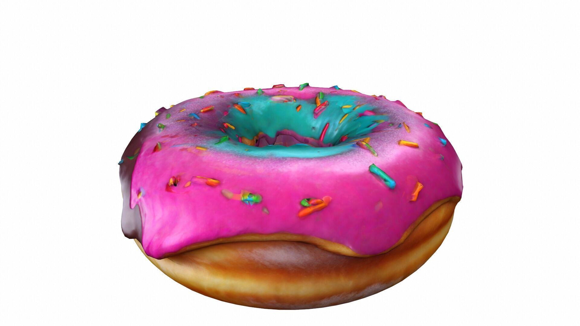 Delicious Chocolate Covered Ring Doughnuts 3d Render 3D model_1