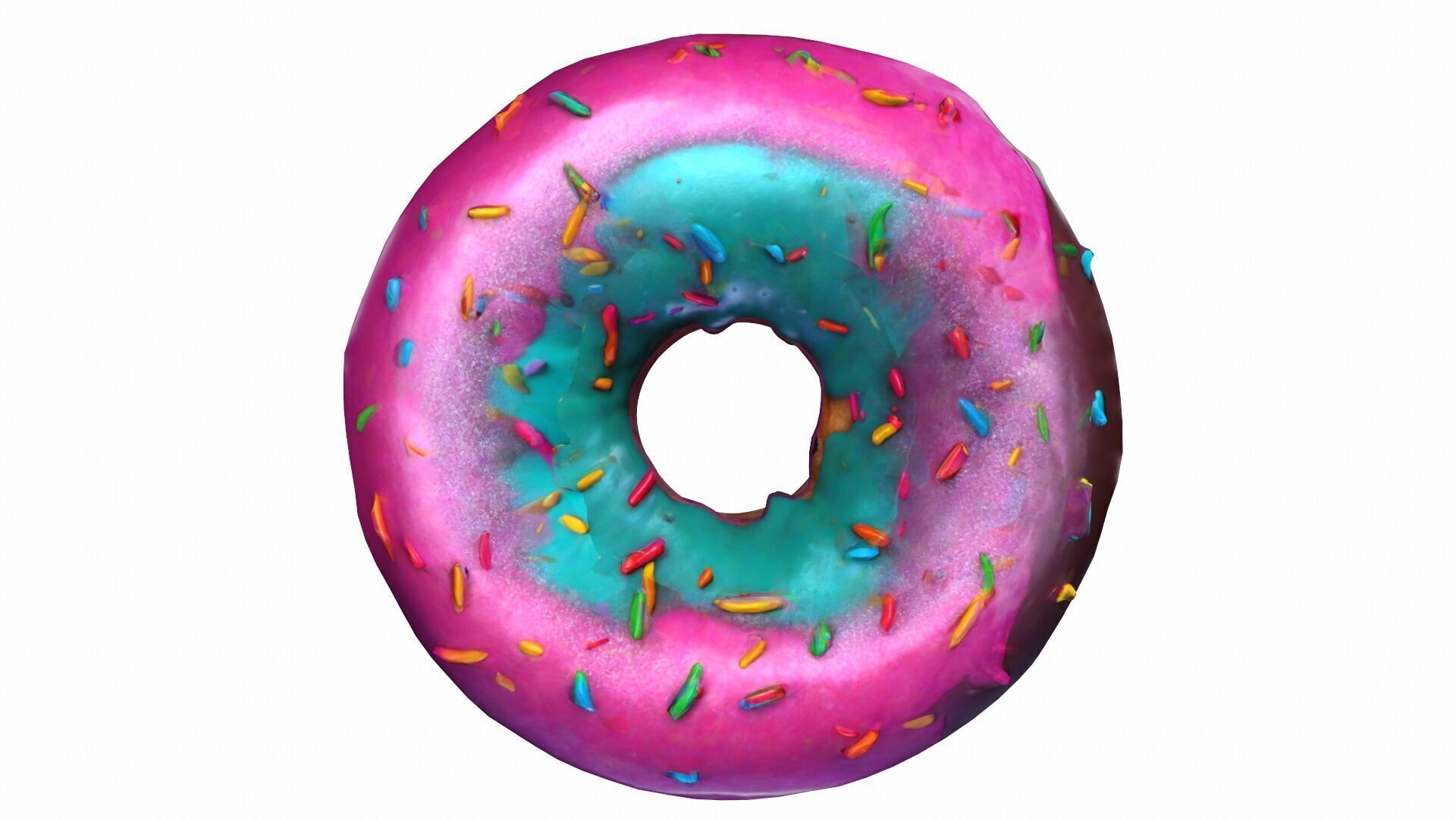 Delicious Chocolate Covered Ring Doughnuts 3d Render 3D model_4