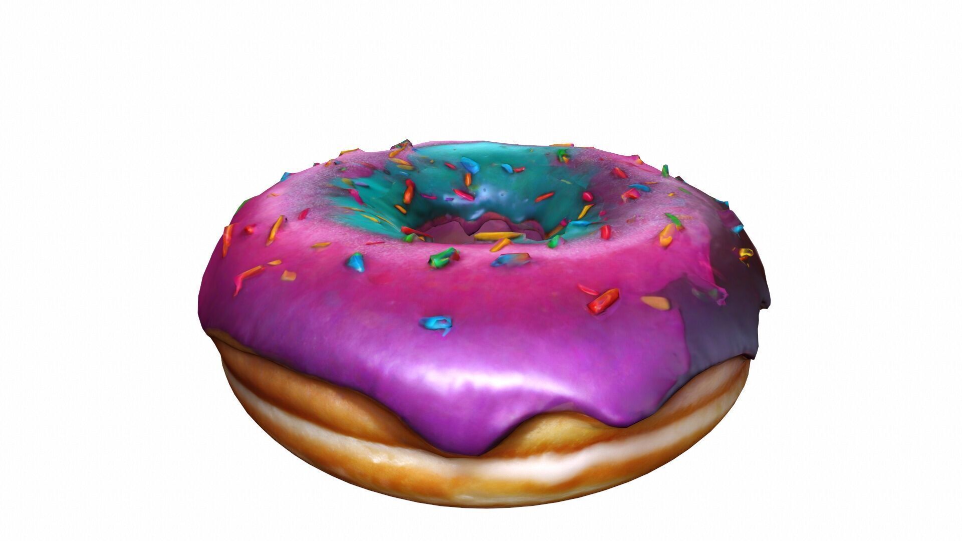 Delicious Chocolate Covered Ring Doughnuts 3d Render 3D model_3