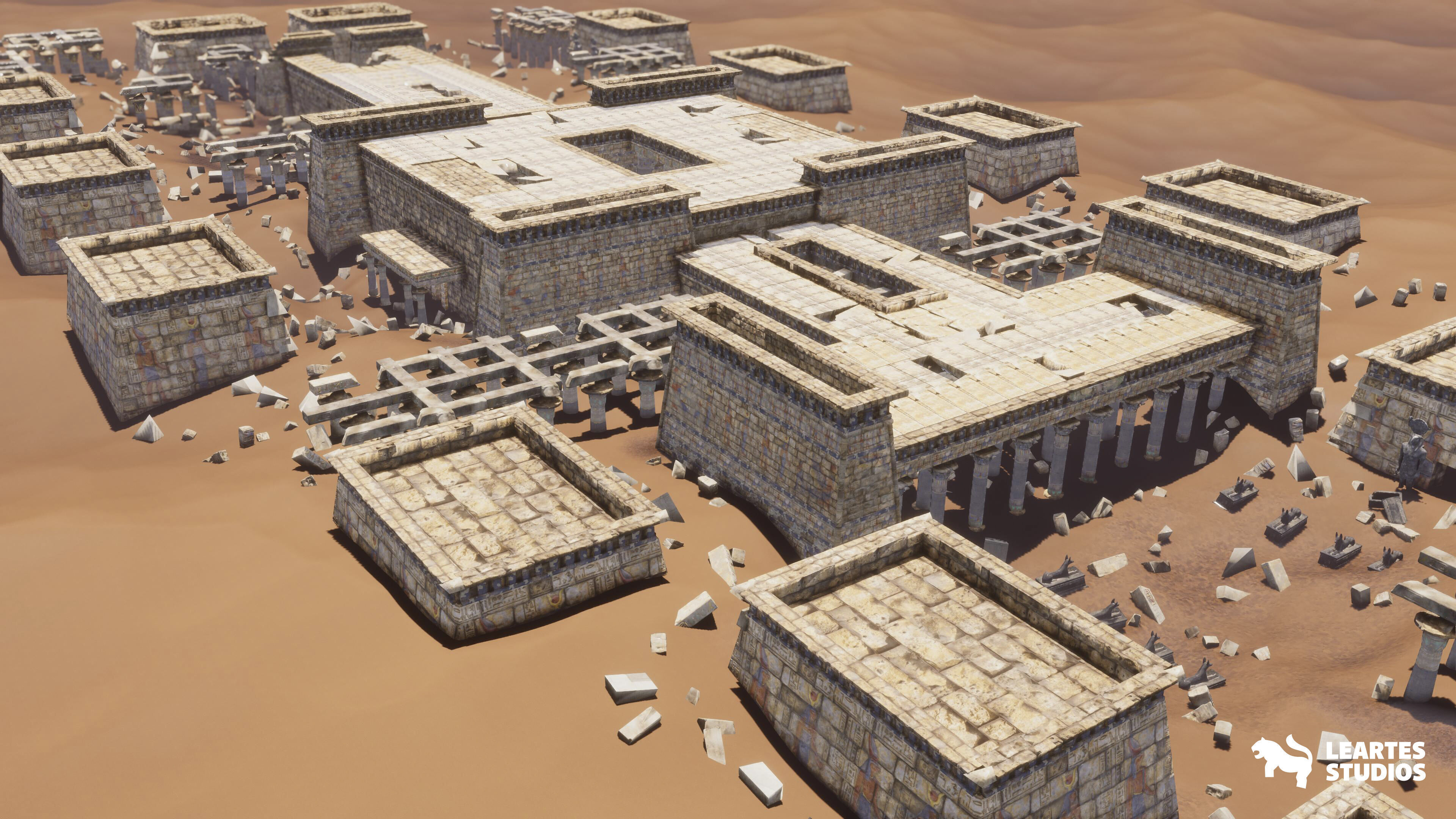 The Grand Egyptian Temple Environment Low-poly 3D model_15