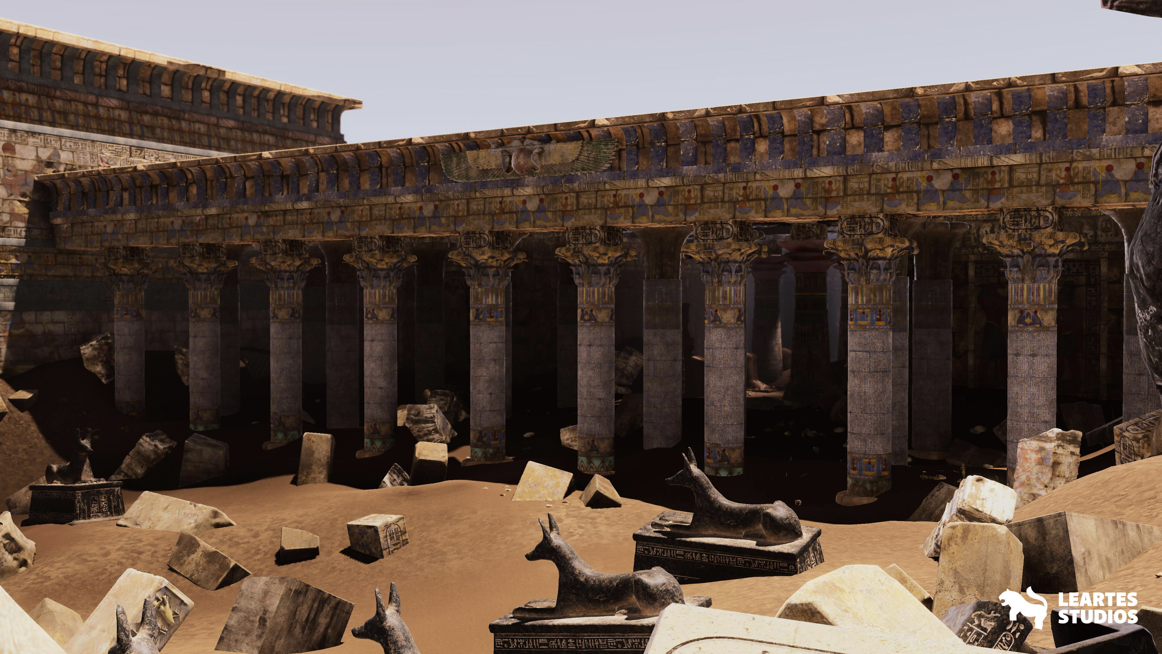 The Grand Egyptian Temple Environment Low-poly 3D model_23