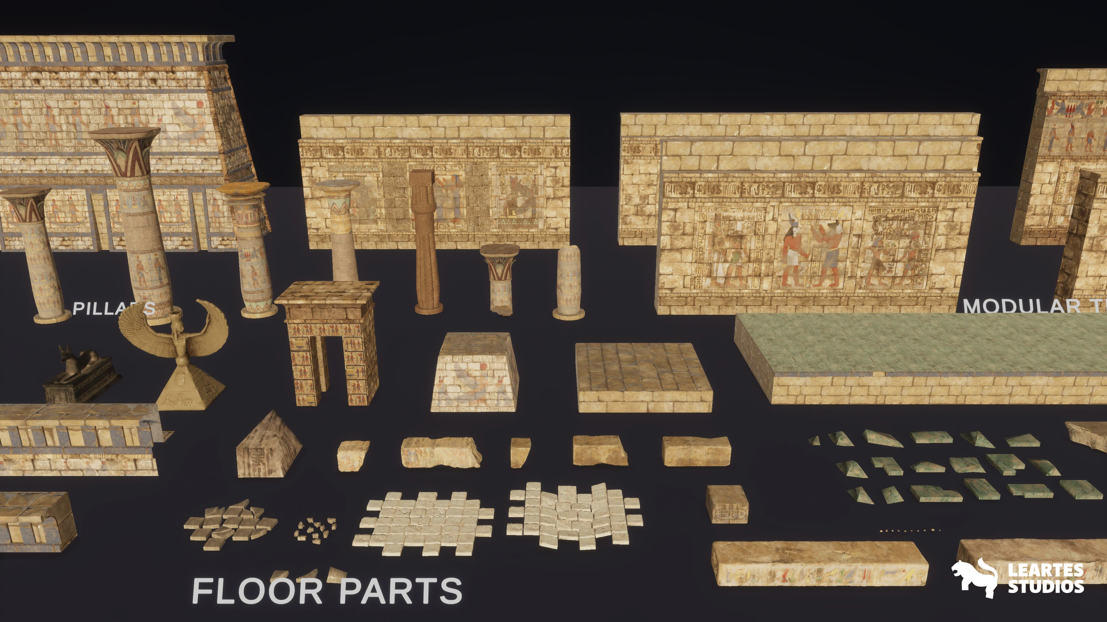 The Grand Egyptian Temple Environment Low-poly 3D model_21