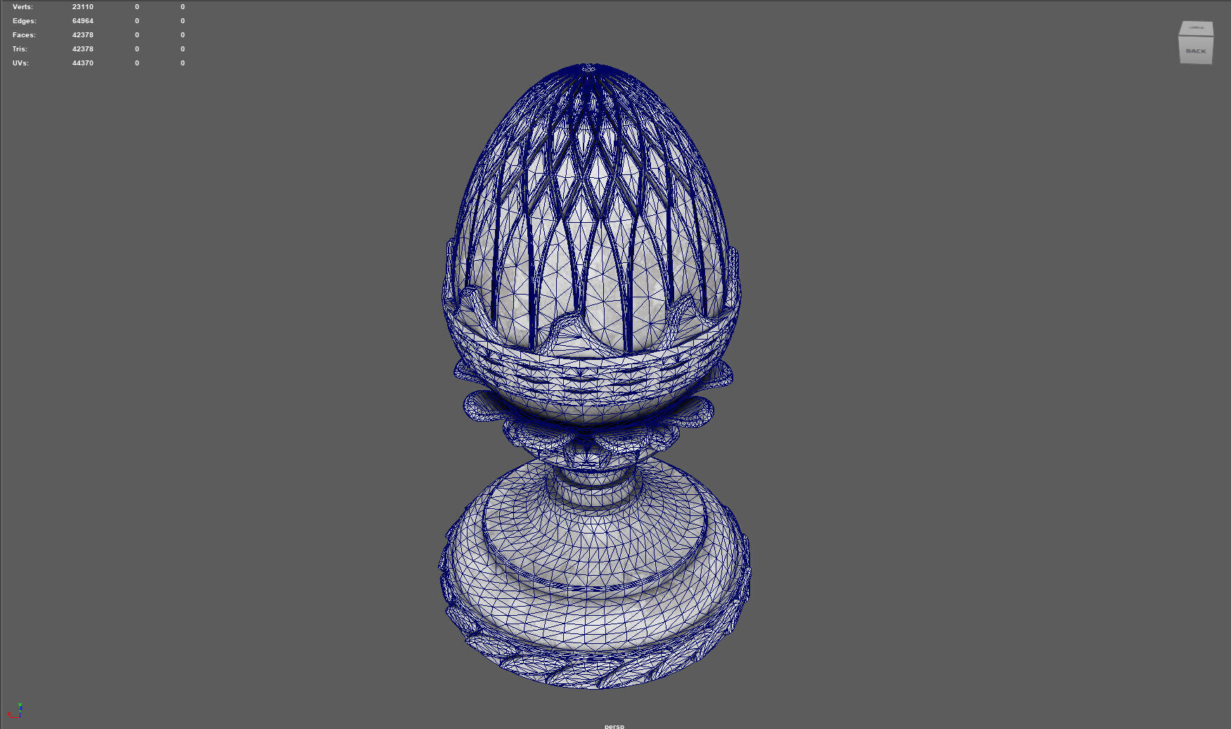 Pineapple Finial  Decorative Garden Ornament  4K PBR and STL Low-poly 3D model_5