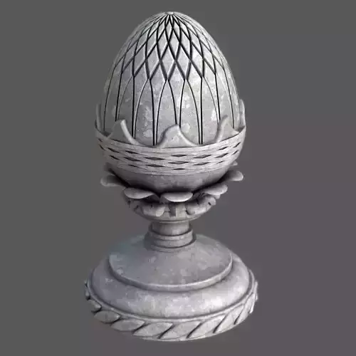Pineapple Finial  Decorative Garden Ornament  4K PBR and STL Low-poly 3D model