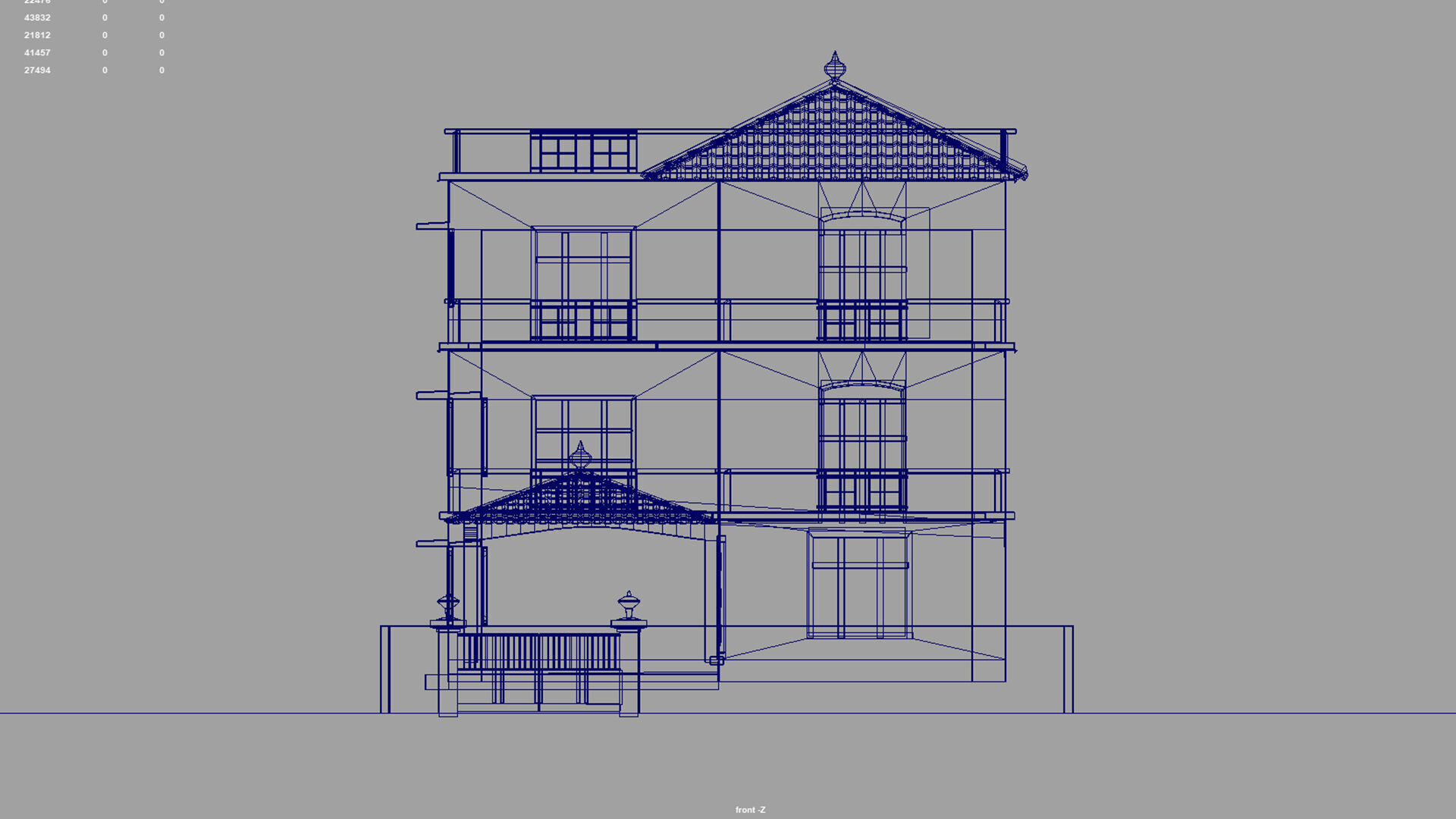 stylish indian cartoon house 3D model_11