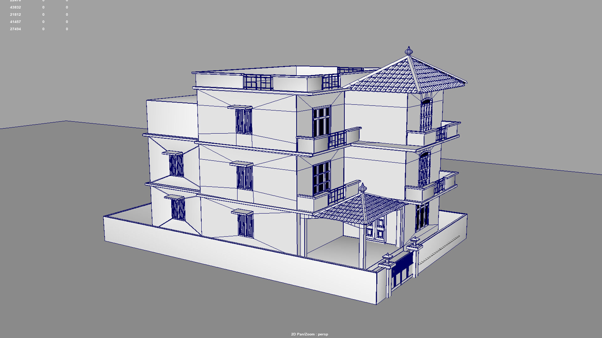 stylish indian cartoon house 3D model_12