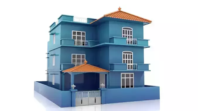 stylish indian cartoon house