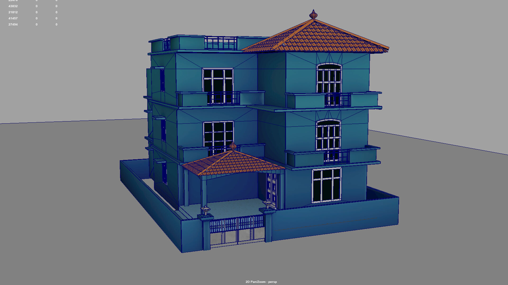 stylish indian cartoon house 3D model_8