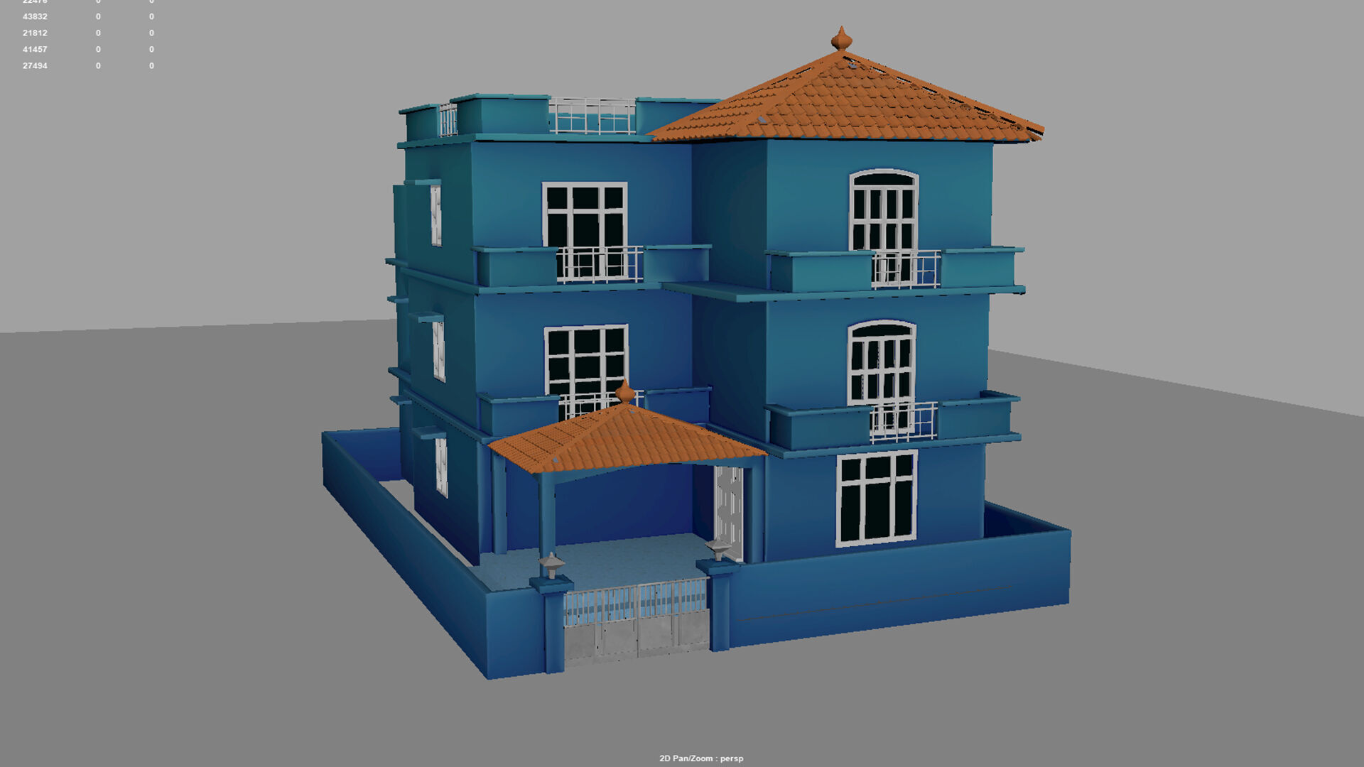 stylish indian cartoon house 3D model_10