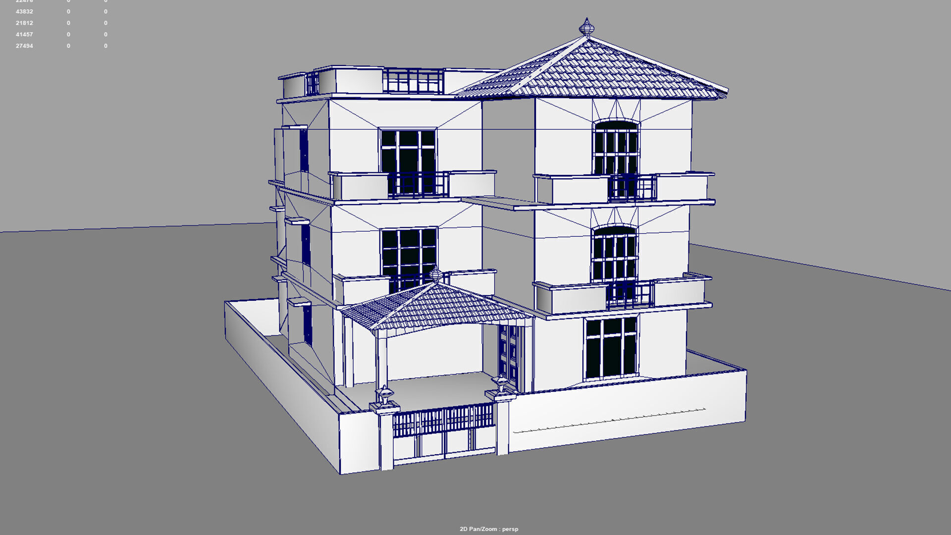 stylish indian cartoon house 3D model_9