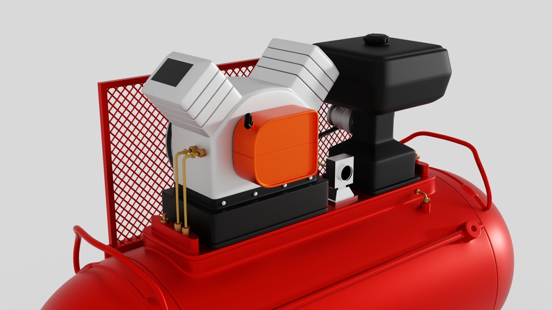 Air Compressor Low-poly 3D model_3