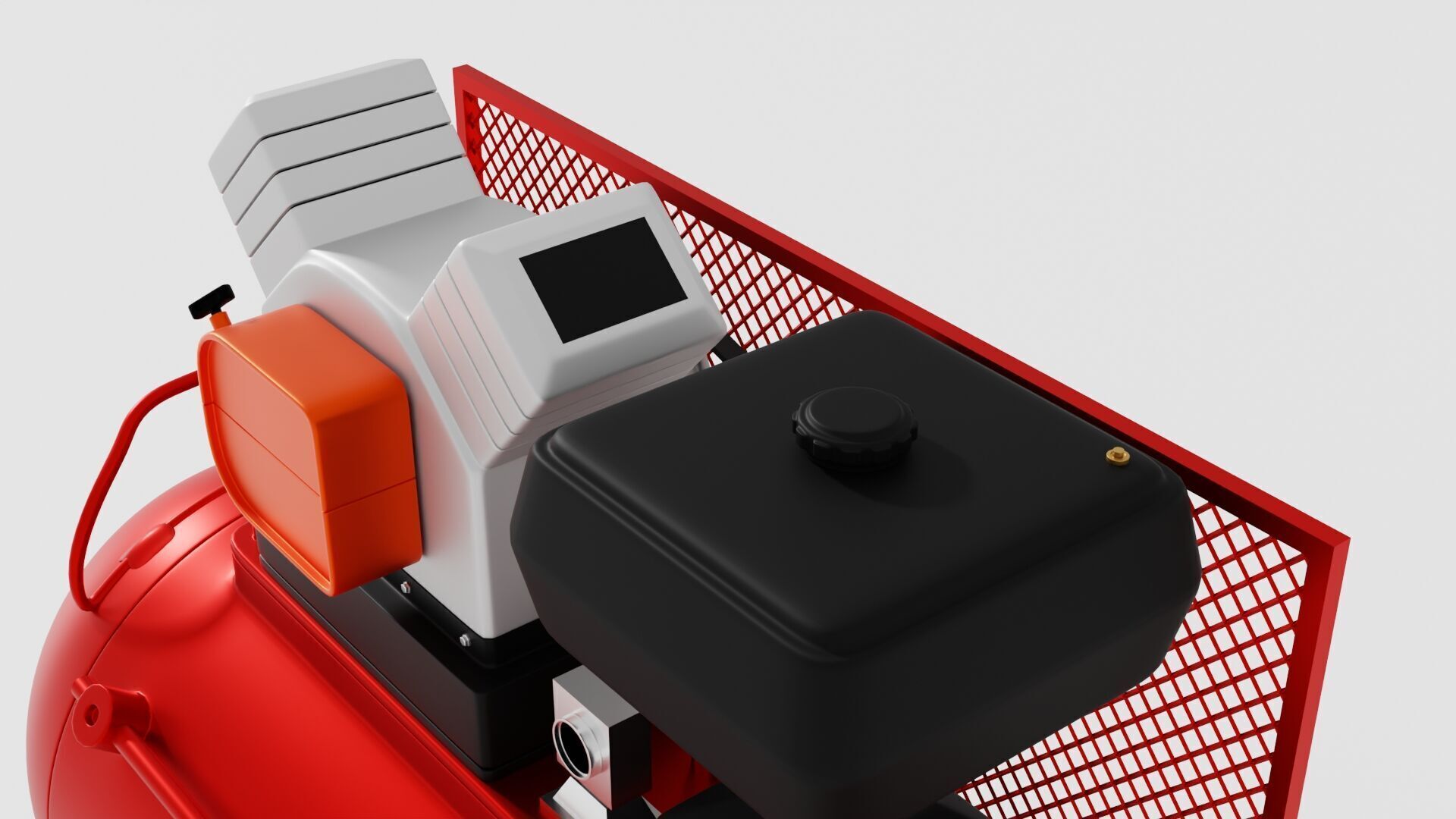 Air Compressor Low-poly 3D model_4