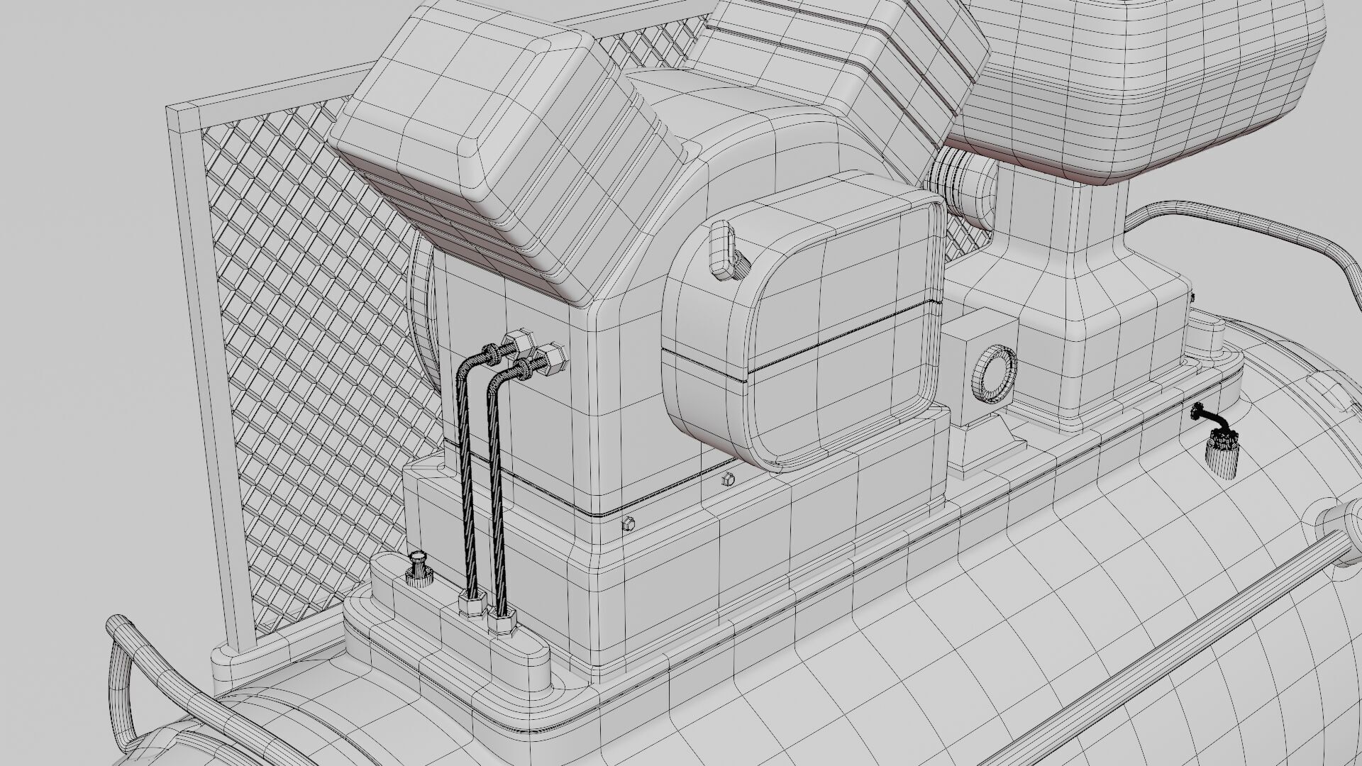 Air Compressor Low-poly 3D model_9