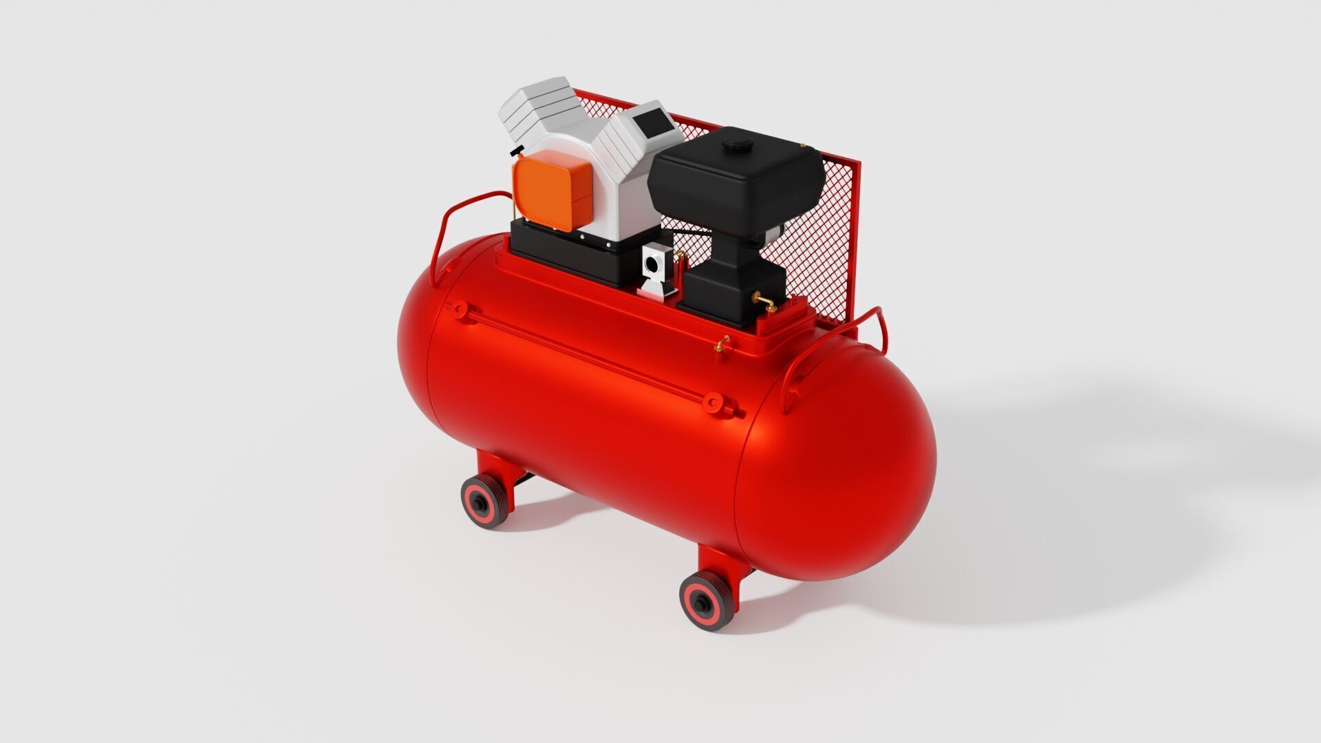 Air Compressor Low-poly 3D model_1