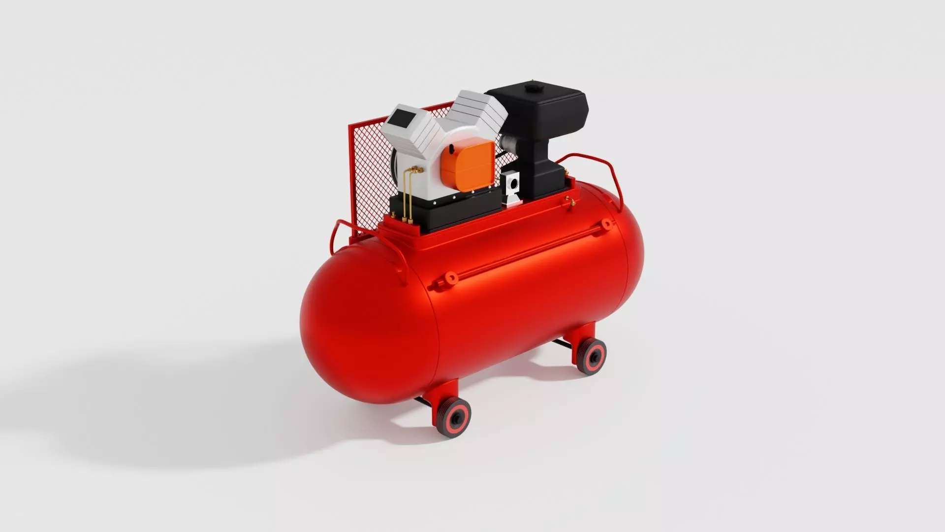 Air Compressor Low-poly 3D model_0
