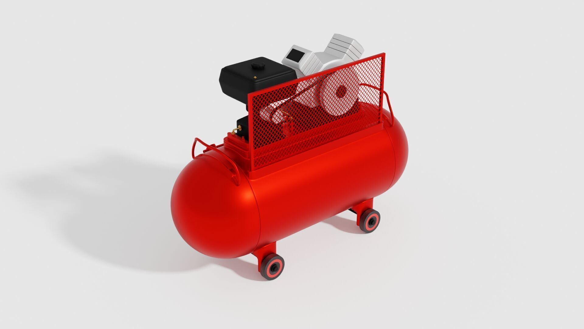 Air Compressor Low-poly 3D model_2