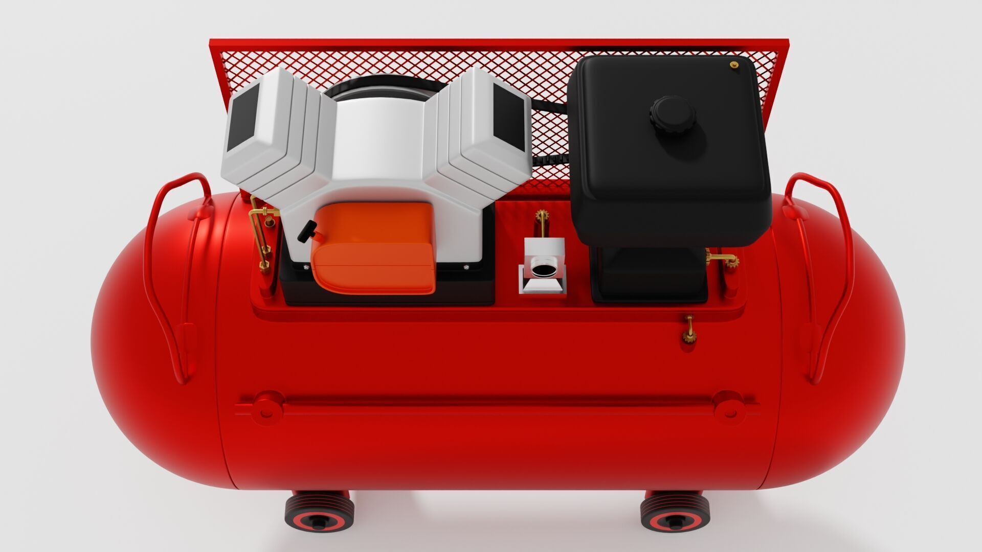 Air Compressor Low-poly 3D model_7