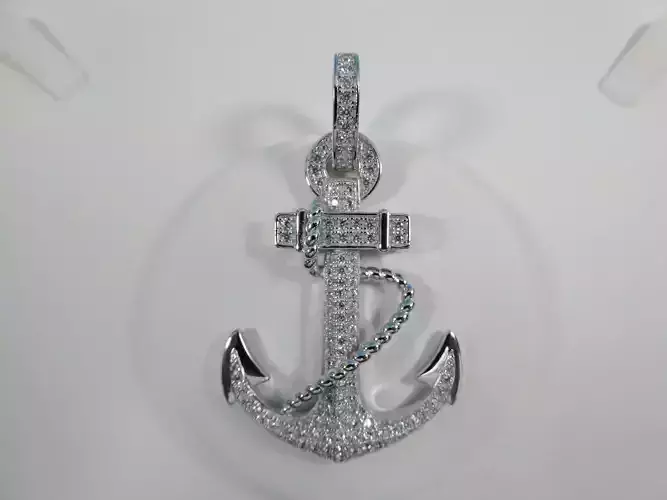 925 sterling silver large anchor pendent