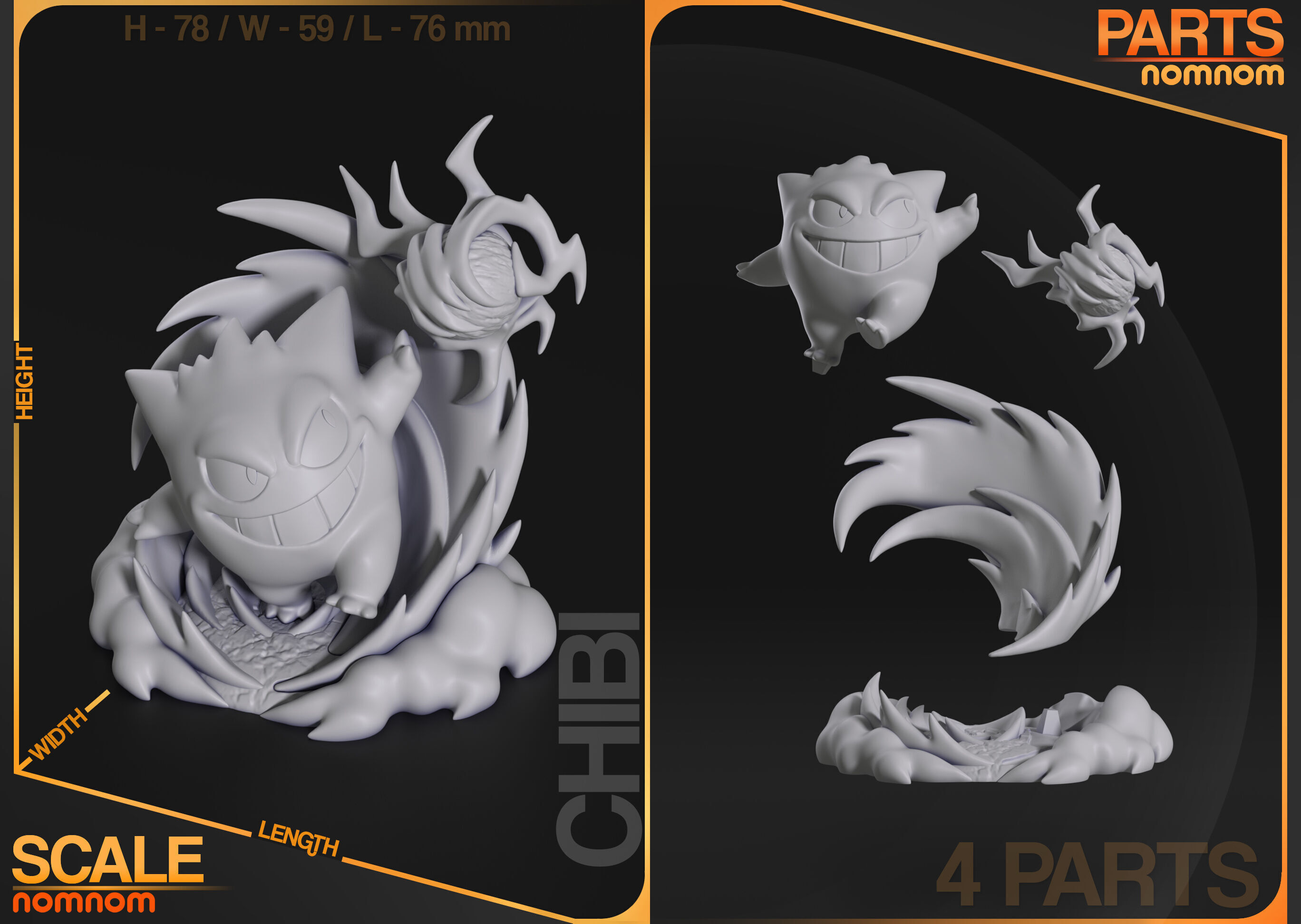 Chibi Gengar - Pokemon 3D print model_4