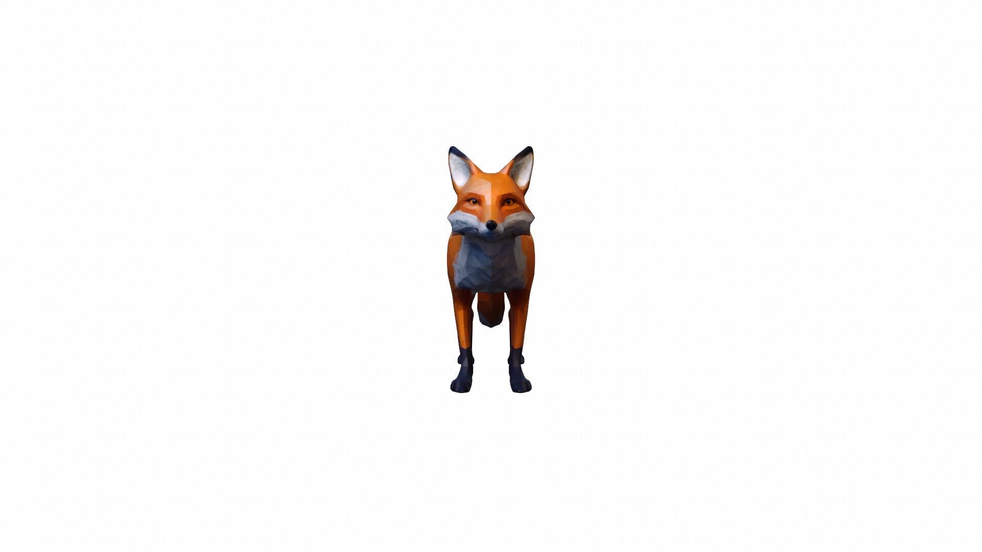 Red Fox Animal In The Natural Nice Chair 3d Render 3D model_2